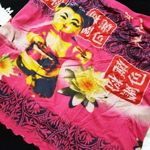 Rare Vintage 90s Hot Kiss Double Mesh Lotus Grunge Skirt